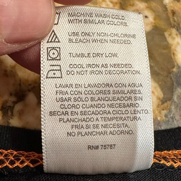 OSU Oklahoma State University Black Long Sleeve Shirt with Orange Trim Large - Picture 4 of 6